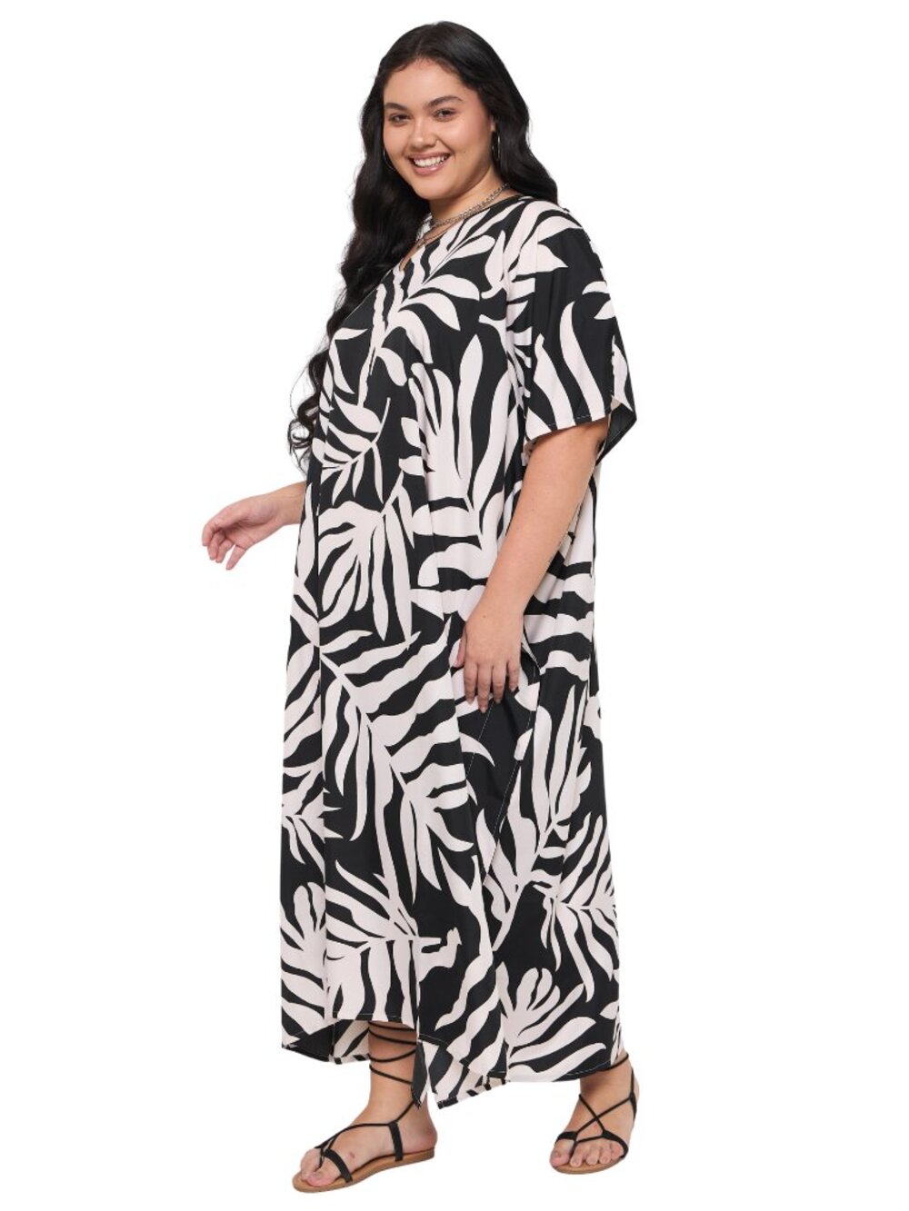 Gypsie Blu Women Plus Size Summer Wear Caftan Dress Beach Cover Up Maxi Dresses - Picture 5 of 9